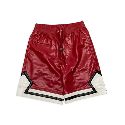 Red leather basketball - basketball, shorts